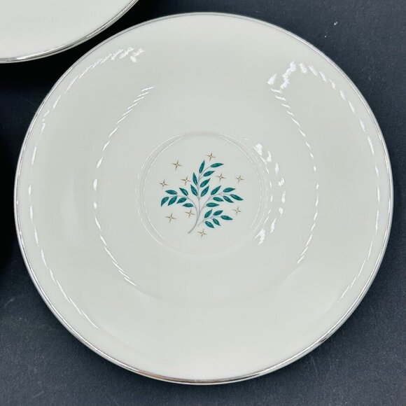 Syracuse China Lyric 5 7/8" Saucer Set of 3 Made in USA Vintage - Picture 3 of 10